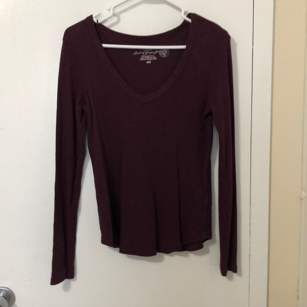 H&M long sleeve purple shirt size small